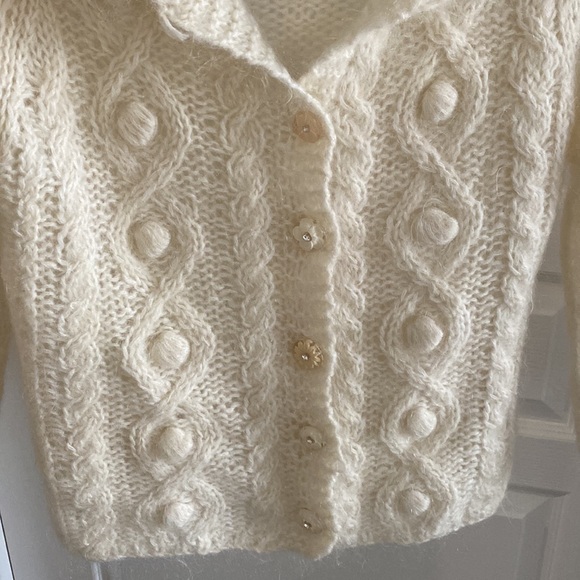 Free People Floral Mohair blend Cardigan Size M - Picture 3 of 5